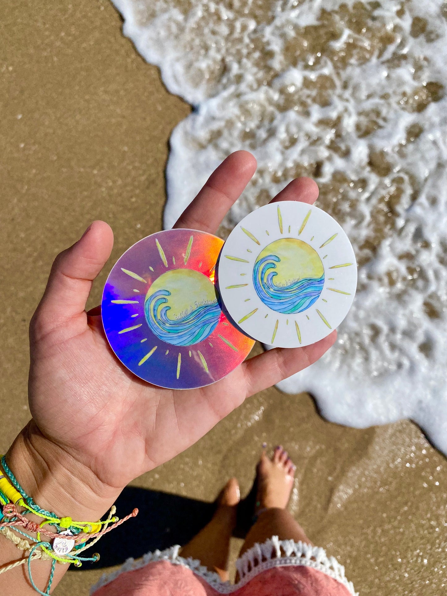 Waterproof Waves in Sun sticker