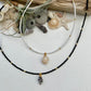 Seashell and seed bead choker