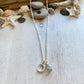 Moon charm necklace with gemstone tear drop