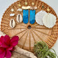 Mother of Pearl Shell & Gold Sun Earrings