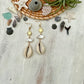 Cowrie shell, Pearl & Sun Earrings