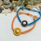 Waxed cord Sunflower bracelet