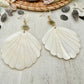 Mother of Pearl Shell & Gold Sun Earrings