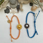 Waxed cord Sunflower bracelet