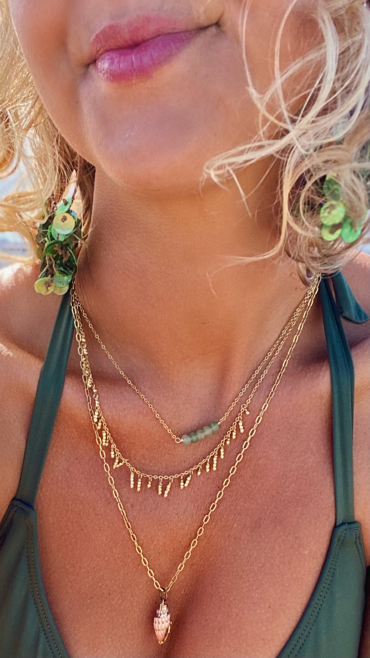 Faceted Rondelle Gemstone bar Necklace