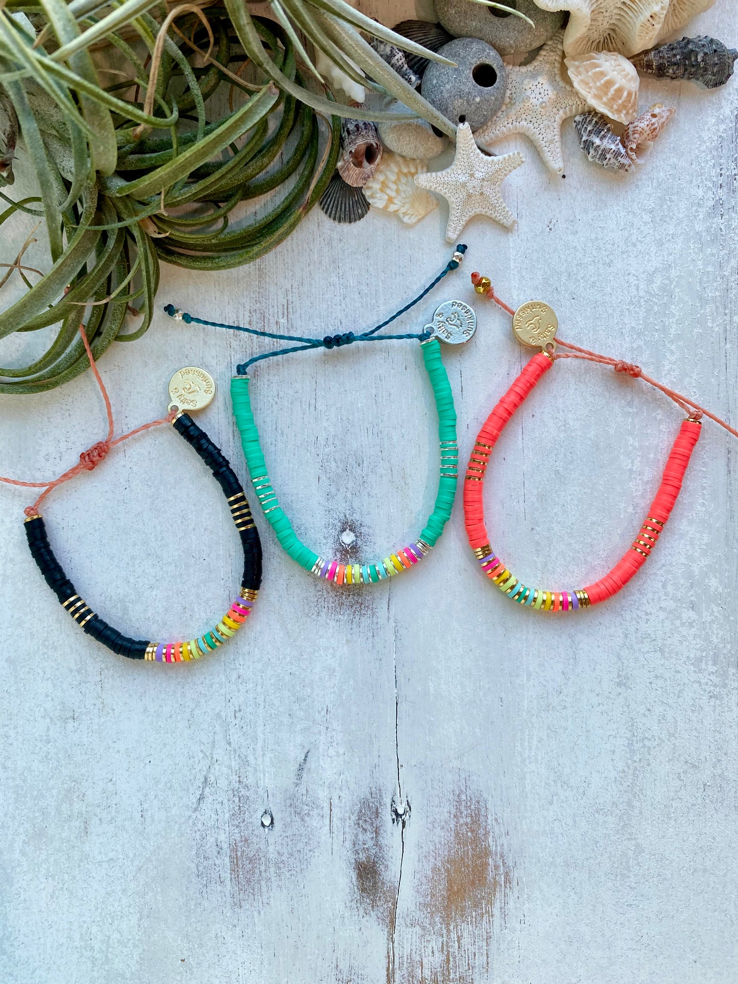 Neon Rainbow Heishi Bracelet