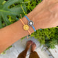 Waxed cord Sunflower bracelet