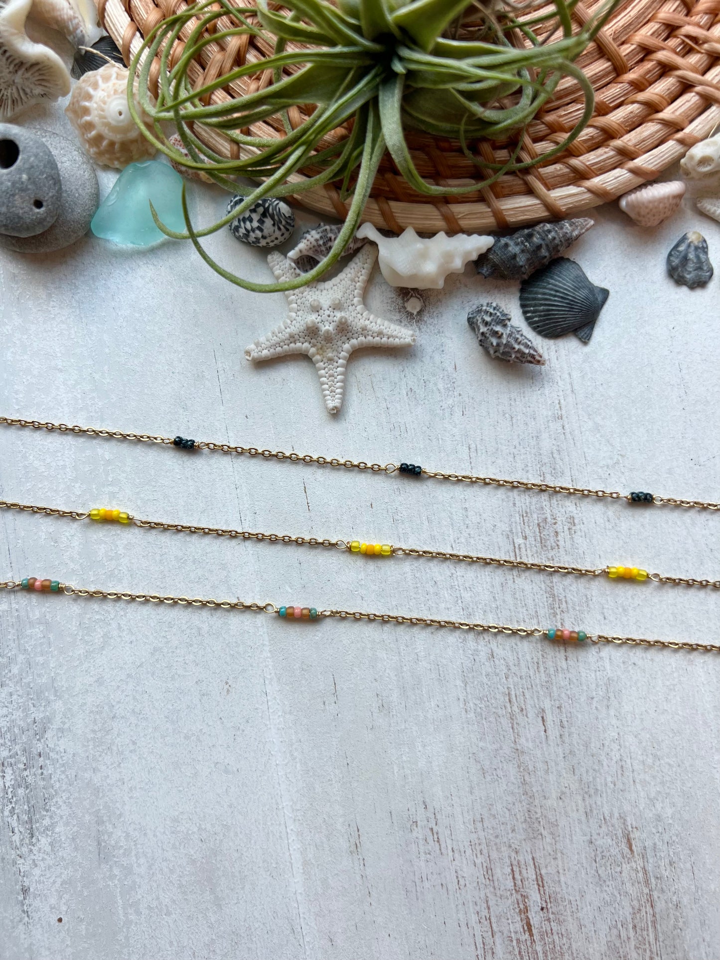 Dainty Seed Bead Spacer Necklace